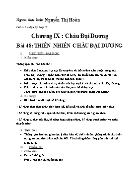 Giáo án Địa lý 7 - Bài 48: Thiên nhiên Châu Đại Dương - Nguyễn Thị Hoàn
