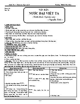 Giáo án Ngữ văn Lớp 8 - Tiết 96: Nước Đại Việt ta - Minh Trí