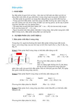 Hóa học 12 - Chuyên đề: Phương pháp giải bài tập về điện phân - Hồ Chí Tuấn