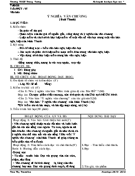 Kế hoạch bài học Ngữ văn 7 - Tiết 97: Ý nghĩa văn chương (Hoài Thanh) - Trần Thị Trầm Huế