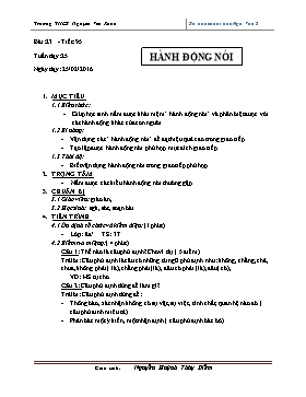 Kế hoạch bài học Ngữ văn 8 - Tiết 95: Hành động nói - Nguyễn Huỳnh Thúy Diễm