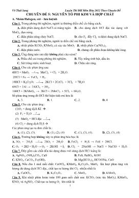 Luyện thi ĐH môn Hóa 2012 theo Chuyên đề - Chuyên đề 5: Nguyên tố phi kim và hợp chất - Võ Thái Sang
