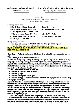 Bài thu hoạch Bồi dưỡng thường xuyên - Module 24: Kỹ thuật kiểm tra đánh giá trong dạy học - Hoàng Ngọc Lâm