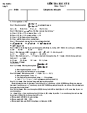 Đề kiểm tra học kì 2 môn Toán 9 (4 Đề)