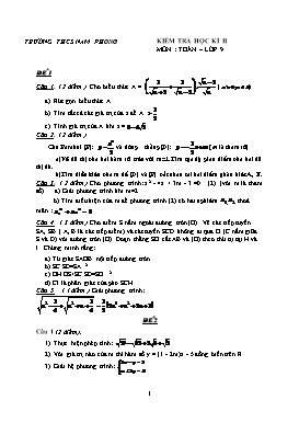 Đề kiểm tra Học kì II môn Toán 9 - Trường THCS Nam Phong
