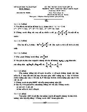Đề thi tuyển sinh vào lớp 10 môn Toán - Năm học 2010-2011 - Trường THPT chuyên Trần Hưng Đạo