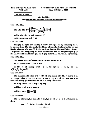 Đề thi tuyển sinh vào lớp 10 - Năm học 2016-2017 - Nghệ An