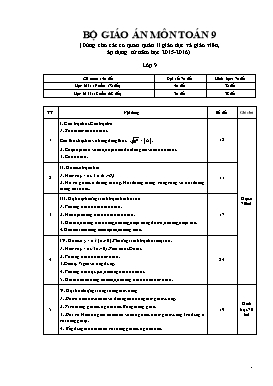 Giáo án Đại số 9 chuẩn kiến thức kĩ năng - Bài 1-4 - Năm học 2015-2016