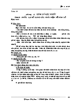 Giáo án Đại số 9 - Tuần 10 - Phạm Thị Lan