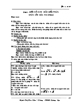 Giáo án Đại số 9 - Tuần 5 - Đinh Thị Thu Vân