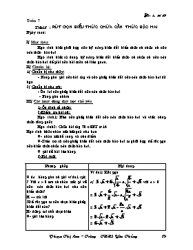 Giáo án Đại số 9 - Tuần 7 - Phạm Thị Lan