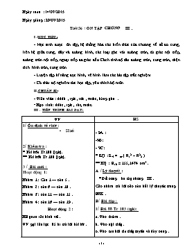 Giáo án Hình học 9 - Tiết 55+56: Ôn tập chương III - Năm học 2014-2015