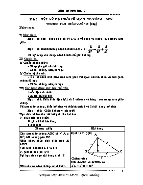 Giáo án Hình học 9 - Tuần 2 - Phạm Thị Lan