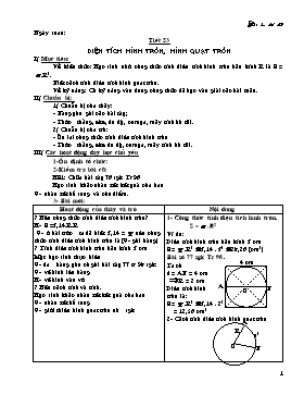 Giáo án Hình học 9 - Tuần 27-34