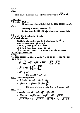 Giáo án tự chọn Toán 9