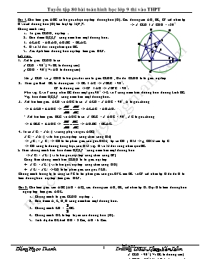 Tuyển tập 80 bài toán hình học lớp 9 thi vào THPT - Đặng Ngọc Thanh