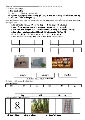 Bài kiểm tra định kì Giữa Học kì 2 môn Tiếng Việt Lớp 1 - Năm học 2013-2014 - Trường Tiểu học Hoàng Lê