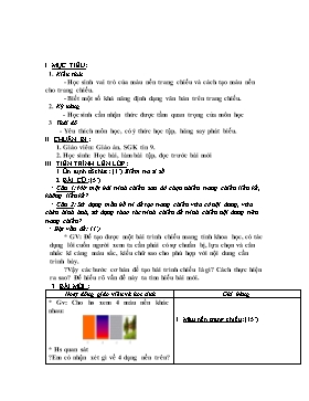 Giáo án Tin học Lớp 9 - Bài 10: Màu sắc trên trang chiếu