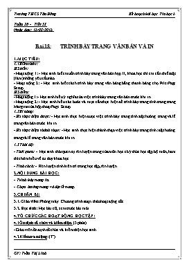 Kế hoạch bài học Tin học 6 - Tuần 28 đến 30 - Năm học 2015-2016 - Trần Thị Linh