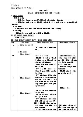 Giáo án Đạo đức Lớp 3 - Chương trình cả năm - Năm học 2014-2015