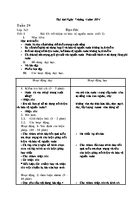 Giáo án Đạo đức Lớp 3 - Tuần 29 đến 31 - Năm học 2013-2014