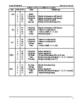 Giáo án Lớp 2 - Tuần 11 - Năm học 2013-2014 - Trường Tiểu học Lê Quý Đôn