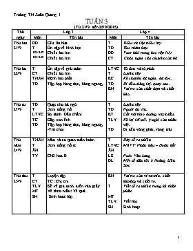 Giáo án Lớp ghép 3+4 - Tuần 3 - Năm học 2015-2016 - Trường Tiểu học Xuân Quang 1