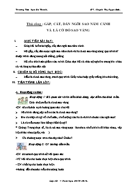 Giáo án Thủ công Lớp 3 (VNEN) - Chương trình cả năm - Năm học 2015-2016 - Huỳnh Thị Ngọc Bích