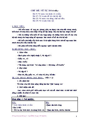 Kế hoạch bài dạy Mĩ thuật Lớp 3 - Chủ đề 8: Vẽ tự do (4 tiết) - Nguyễn Hữu Dương