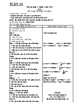 Giáo án Lớp 4 chuẩn kiến thức kĩ năng - Tuần 34 - Năm học 2015-2016