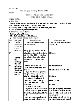 Giáo án Lớp 4 - Tuần 11 đến 15 - Năm học 2015-2016