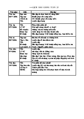 Giáo án Lớp 4 - Tuần 25 - Năm học 2005-2006