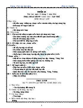 Giáo án Lớp 4 - Tuần 25 - Năm học 2015-2016 - Ngô Thị Chanh