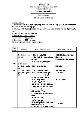 Giáo án Lớp 4 Tuần 26 chuẩn và đầy đủ nhất - Năm học 2015-2016