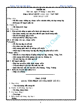 Giáo án Lớp 4 - Tuần 26 - Năm học 2015-2016 - Ngô Thị Chanh