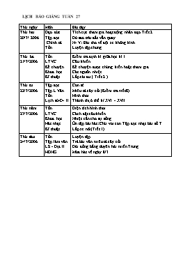 Giáo án Lớp 4 - Tuần 27 - Năm học 2005-2006
