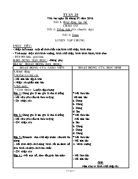 Giáo án Lớp 4 Tuần 28 chuẩn và đầy đủ nhất - Năm học 2015-2016