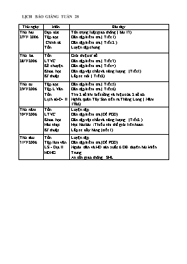 Giáo án Lớp 4 - Tuần 28 - Năm học 2005-2006