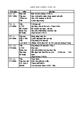 Giáo án Lớp 4 - Tuần 30 - Năm học 2005-2006