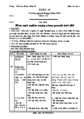 Giáo án Lớp 4 - Tuần 30 - Năm học 2014-2015 - Lê Thị Thảo