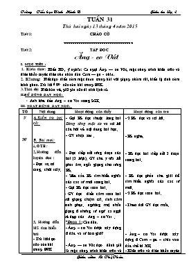 Giáo án Lớp 4 - Tuần 31 - Năm học 2014-2015 - Lê Thị Thảo