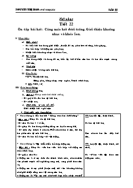 Giáo án môn phụ Lớp 3 - Tuần 22 - Nguyễn Thị Đào