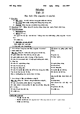 Giáo án môn phụ Lớp 3 - Tuần 25 - Năm học 2006-2007 - Đỗ Huy Chỉnh