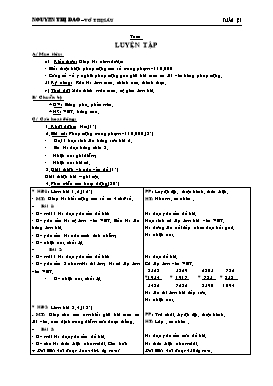 Giáo án Toán Lớp 3 - Tuần 21 - Nguyễn Thị Đào