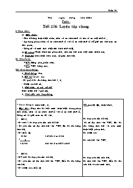 Giáo án Toán Lớp 3 - Tuần 32 - Năm học 2004-2005