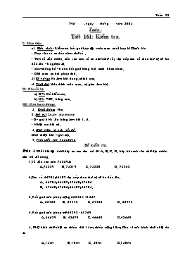 Giáo án Toán Lớp 3 - Tuần 33 - Năm học 2004-2005