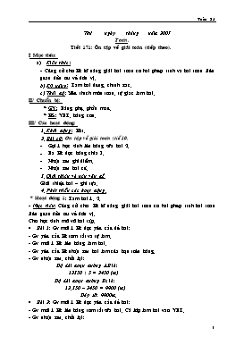 Giáo án Toán Lớp 3 - Tuần 35 - Năm học 2006-2007