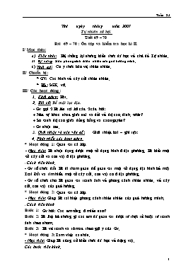 Giáo án Tự nhiên xã hội, Thủ công Lớp 3 - Tuần 35 - Năm học 2006-2007