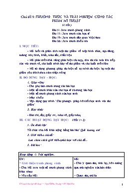 Kế hoạch bài dạy Mĩ thuật Lớp 4 - Chủ đề 9: Thường thức và trải nghiệm cùng tác phẩm mĩ thuật (Phương pháp Đan Mạch) - Nguyễn Hữu Dương