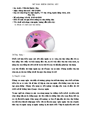 Chủ đề Ý tưởng cho cuộc sống tốt đẹp hơn: Mũ bảo hiểm chống sét - Trần Hà Quỳnh Như